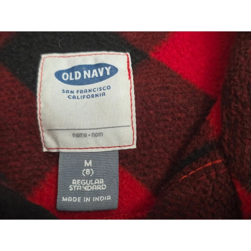 Old Navy Kids Red Black Buffalo‎ Plaid Flannel Shirt - Size M (8)